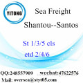 การรวม LCL ของ Shantou Port ไป Santos